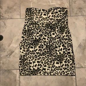 Cheetah strapless mini dress